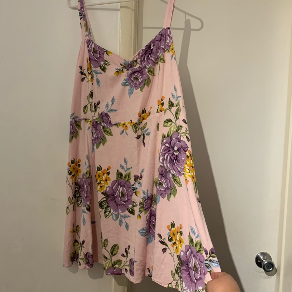 Plus Pink Floral Dress 3X